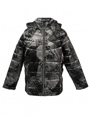 Printed Boys Jacket Printed Metallic Black Jacket 